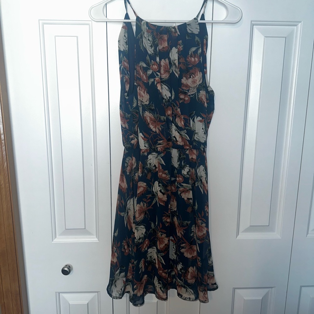 Lush Black and Brown Floral Mini Dress